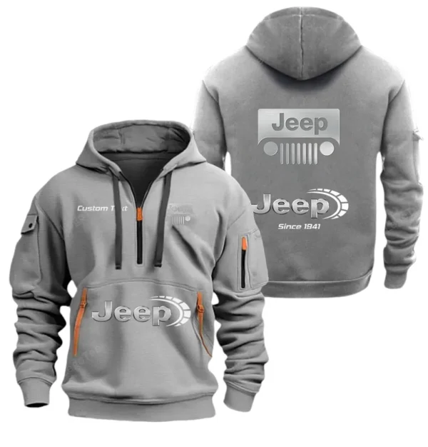 Hoodie Half Zipper Exclusive Logo Gift For Off-Road SUV Enthusiasts CAR052 - Image 3