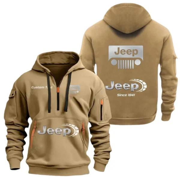 Hoodie Half Zipper Exclusive Logo Gift For Off-Road SUV Enthusiasts CAR052 - Image 4