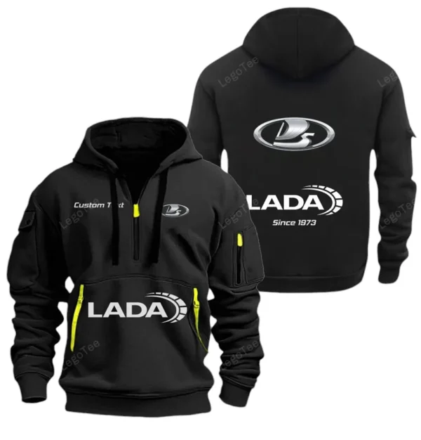 Economy Car Hoodie Half Zipper, Exclusive Logo Hoodie For Economy Car Enthusiasts CAR052 - Image 2
