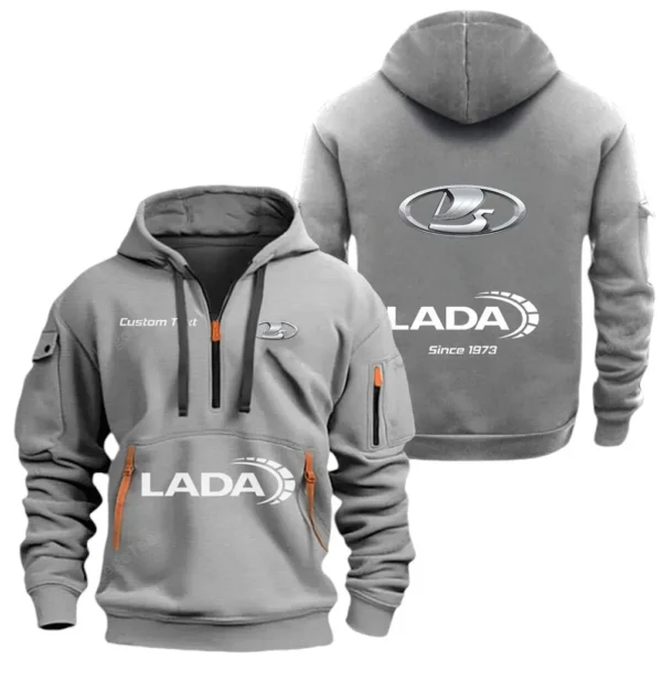 Economy Car Hoodie Half Zipper, Exclusive Logo Hoodie For Economy Car Enthusiasts CAR052 - Image 3