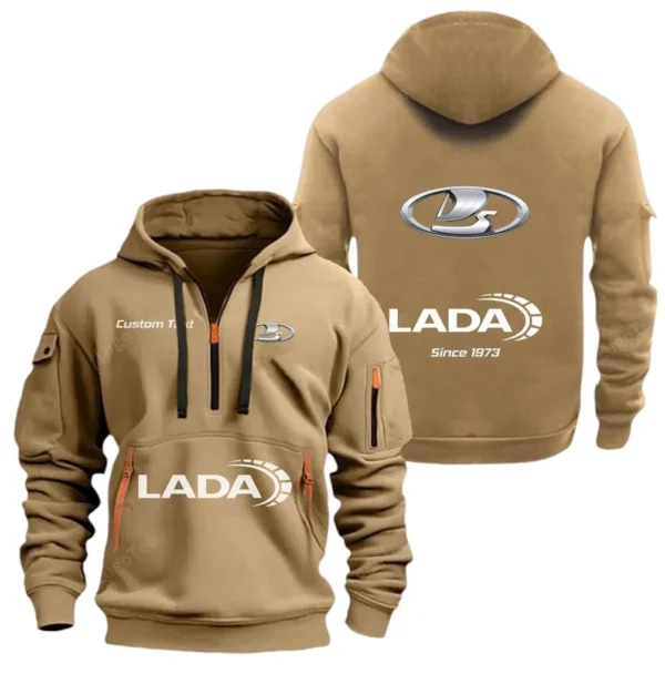 Economy Car Hoodie Half Zipper, Exclusive Logo Hoodie For Economy Car Enthusiasts CAR052 - Image 4