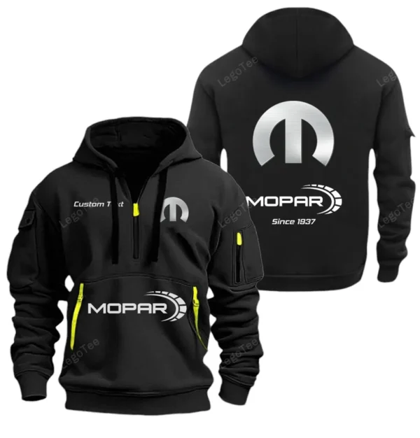 Hoodie Half Zipper Exclusive Logo Gift For Muscle Car Parts Enthusiasts CAR052 - Image 2