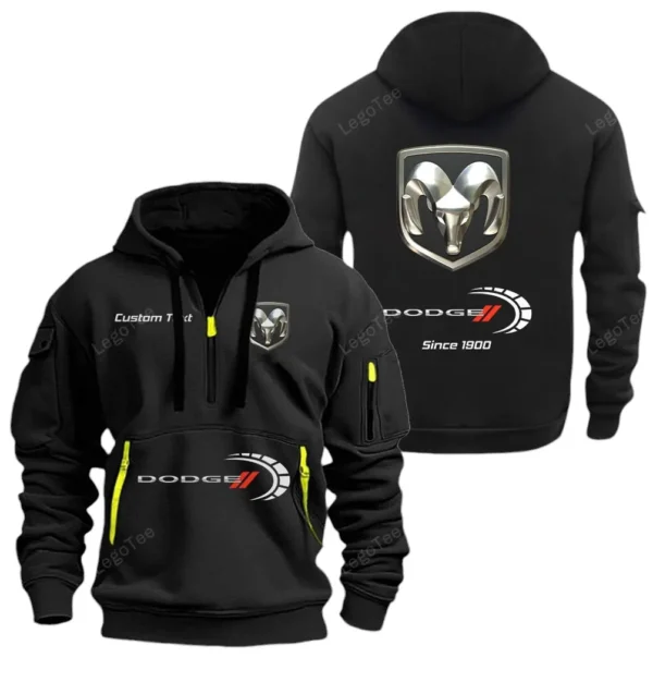 Hoodie Half Zipper Exclusive Logo Gift For Muscle Car Enthusiasts CAR052 - Image 2