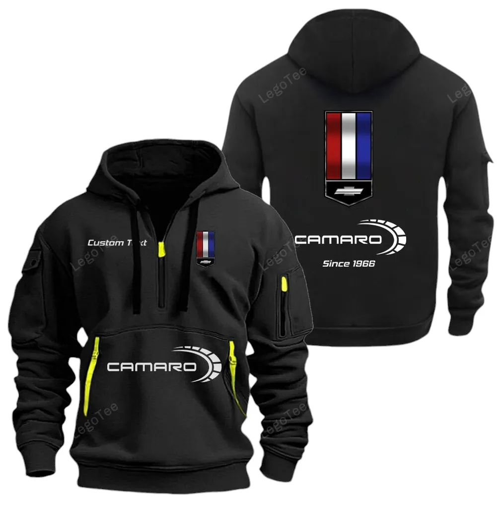 American Pony Car Hoodie Half Zipper, Exclusive Logo Hoodie For American Pony Car Enthusiasts CAR052 - Image 2