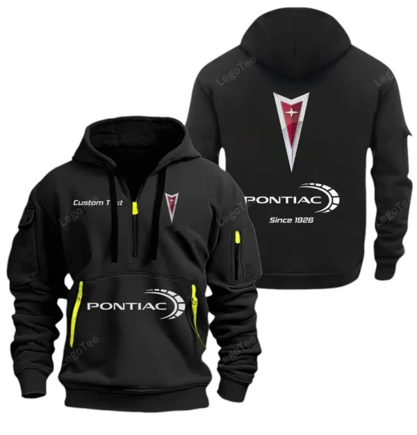 Hoodie Half Zipper Exclusive Logo Gift For Classic American Car Enthusiasts CAR052 - Image 2