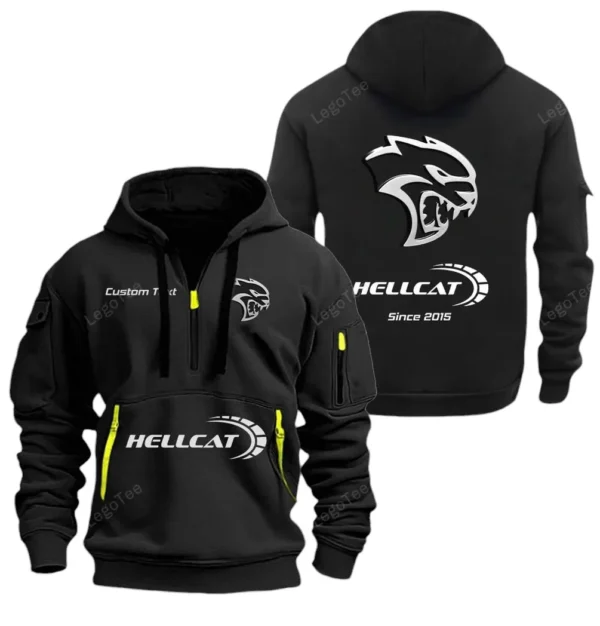 Hoodie Half Zipper Exclusive Logo Gift For High-Performance Muscle Car Enthusiasts CAR052 - Image 2