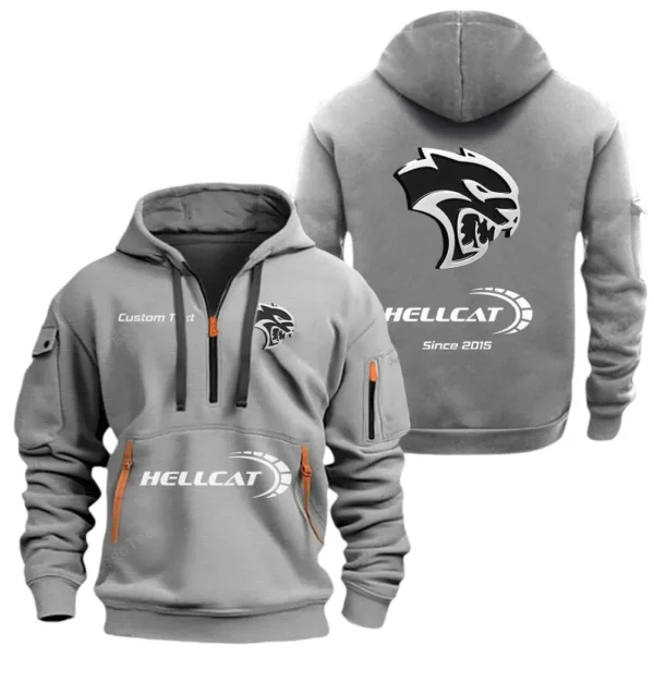 Hoodie Half Zipper Exclusive Logo Gift For High-Performance Muscle Car Enthusiasts CAR052 - Image 3