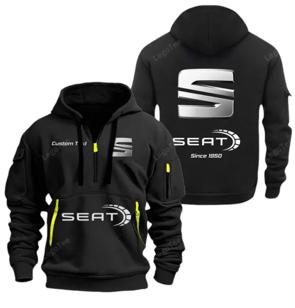 Hoodie Half Zipper Exclusive Logo Gift For Compact Car Enthusiasts CAR052 - Image 2