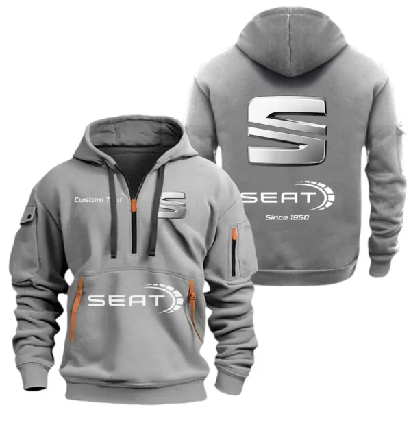 Hoodie Half Zipper Exclusive Logo Gift For Compact Car Enthusiasts CAR052 - Image 3