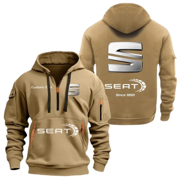 Hoodie Half Zipper Exclusive Logo Gift For Compact Car Enthusiasts CAR052 - Image 4