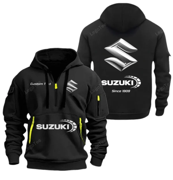 Hoodie Half Zipper Exclusive Logo Gift For Superbike Enthusiasts CAR052 - Image 2