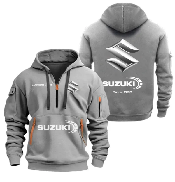 Hoodie Half Zipper Exclusive Logo Gift For Superbike Enthusiasts CAR052 - Image 3