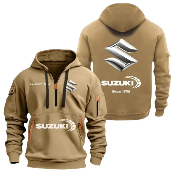 Hoodie Half Zipper Exclusive Logo Gift For Superbike Enthusiasts CAR052 - Image 4