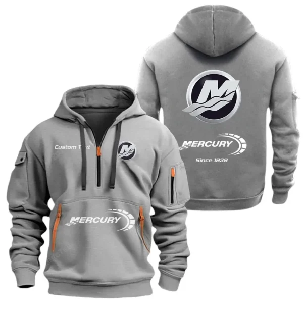 Hoodie Half Zipper Exclusive Logo Gift For Marine Engine Enthusiasts CAR052 - Image 3