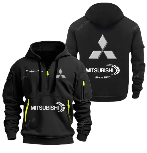 Hoodie Half Zipper Exclusive Logo Gift For Compact Sedan Enthusiasts CAR052 - Image 2