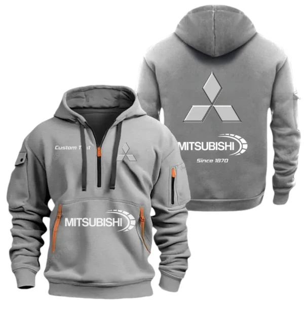Hoodie Half Zipper Exclusive Logo Gift For Compact Sedan Enthusiasts CAR052 - Image 3