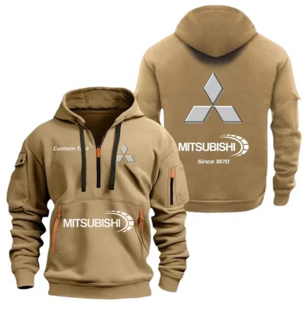 Hoodie Half Zipper Exclusive Logo Gift For Compact Sedan Enthusiasts CAR052 - Image 4
