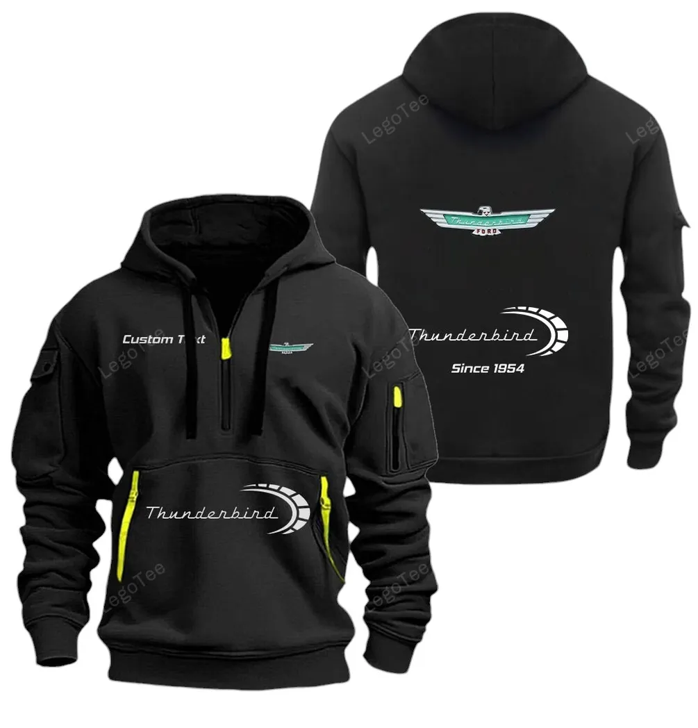 Hoodie Half Zipper Exclusive Logo Gift For Pony Car Enthusiasts CAR052 - Image 2