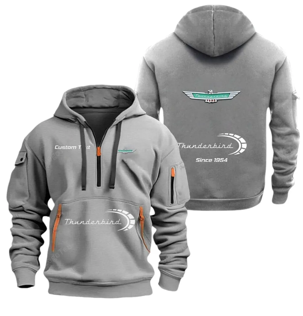 Hoodie Half Zipper Exclusive Logo Gift For Pony Car Enthusiasts CAR052 - Image 3