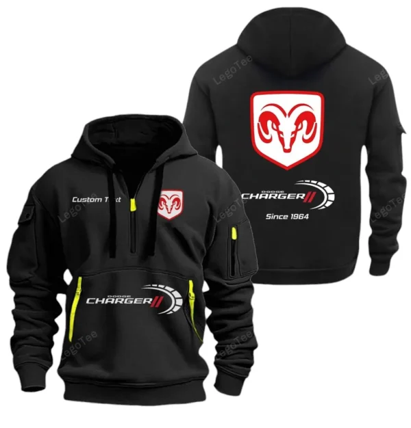 Hoodie Half Zipper Exclusive Logo Gift For Retro-Inspired Sedan Enthusiasts CAR052 - Image 2