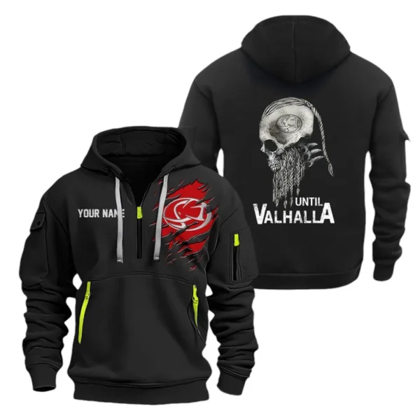 Hoodie Half Zipper Exclusive Logo Gift For Sporty Motorcycle Enthusiasts CAR072 - Image 2