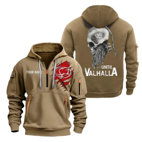 Hoodie Half Zipper Exclusive Logo Gift For Sporty Motorcycle Enthusiasts CAR072 - Image 4