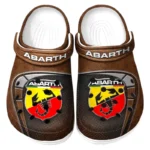 Brown Edition Compact Sports Car Inspired All Over Print Clog, Perfect Gift Footwear for Automotive Enthusiasts CAR177