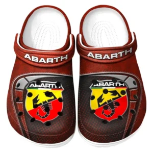 Trendy Small Performance Car Themed Clog, Full Print Lightweight Footwear for Fans of Automotive Style CAR177 - Red