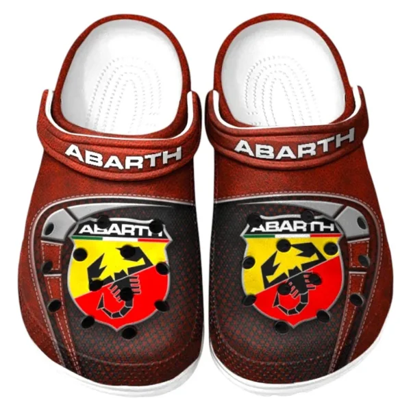 Trendy Small Performance Car Themed Clog, Full Print Lightweight Footwear for Fans of Automotive Style CAR177 - Red