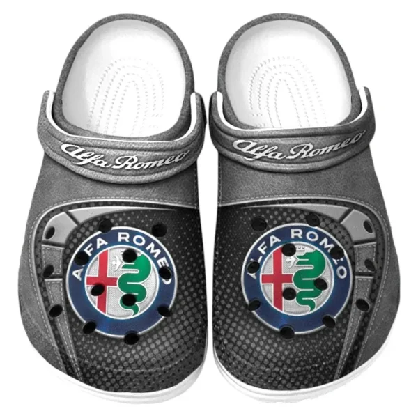 Custom Italian Sport Sedan All Over Print Clog, Comfortable Slip-On Shoes for Everyday Wear CAR177 - Gray