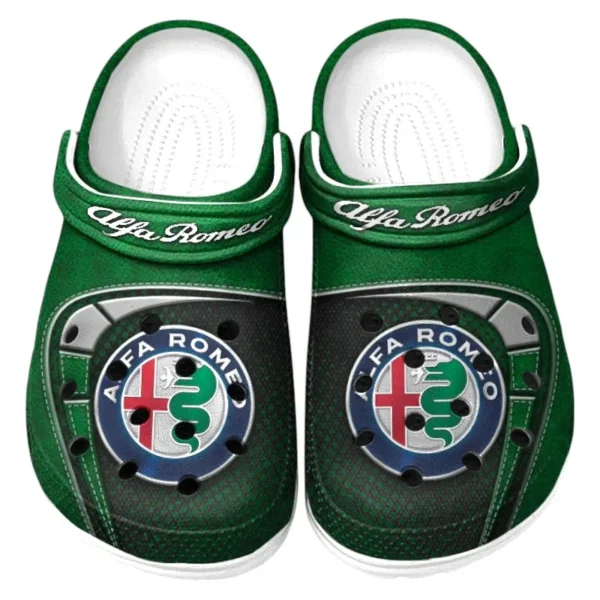 All Over Print Italian Performance Coupe Clog, Automotive Lifestyle Inspired Shoes for Car Enthusiasts CAR177 - Green