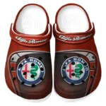 Personalized Elegant Touring Car Design Clog, Full Print Slip-On Footwear Gift for Car Lovers CAR177 - Red