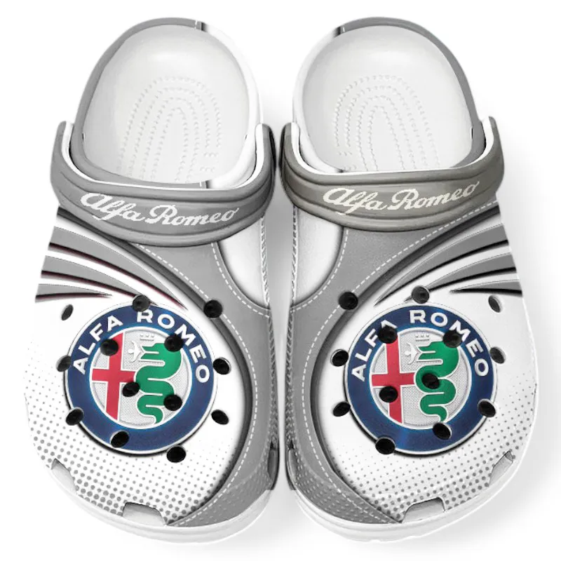 Stylish Grand Tourer Lover’s All Over Print Clog, Slip-On Shoes for Daily Comfort and Garage Style CAR181 - Gray