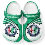 Trendy Classic Sport Coupe Themed Clog, Full Print Lightweight Footwear for Fans of Automotive Style CAR181 - Green