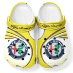 Luxury Roadster Culture Clog, Stylish All Over Print Lightweight Shoes for Auto Fans and Streetwear Style CAR181 - Yellow