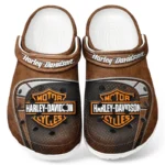 V-Twin Bike Lover’s All Over Print Clog, Slip-On Shoes for Daily Comfort and Garage Style CAR183 - Brown