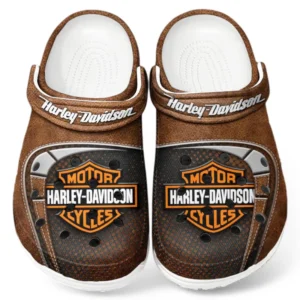 V-Twin Bike Lover’s All Over Print Clog, Slip-On Shoes for Daily Comfort and Garage Style CAR183 - Brown