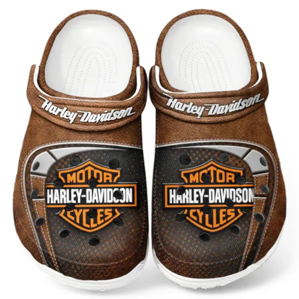 V-Twin Bike Lover’s All Over Print Clog, Slip-On Shoes for Daily Comfort and Garage Style CAR183 - Brown