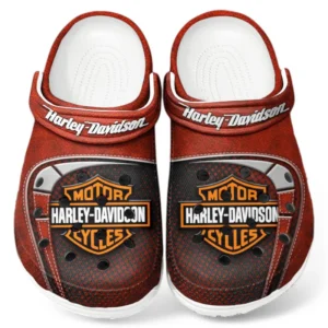 Personalized Classic Bike Design Clog, Full Print Slip-On Footwear Gift for Car Lovers CAR183 - Red