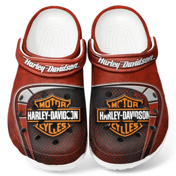 Personalized Classic Bike Design Clog, Full Print Slip-On Footwear Gift for Car Lovers CAR183 - Red