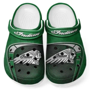 Custom Vintage Two-Wheeler Inspired Clog All Over Print, Comfortable Slip-On Footwear for Auto Fans CAR183 - Green
