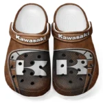 Brown Custom Adventure Motorcycle All Over Print Clog, Car Culture Inspired Footwear Gift for Men and Women CAR183