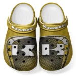 Personalized Ninja Bike Design Clog, Full Print Slip-On Footwear Gift for Car Lovers CAR183 - Yellow