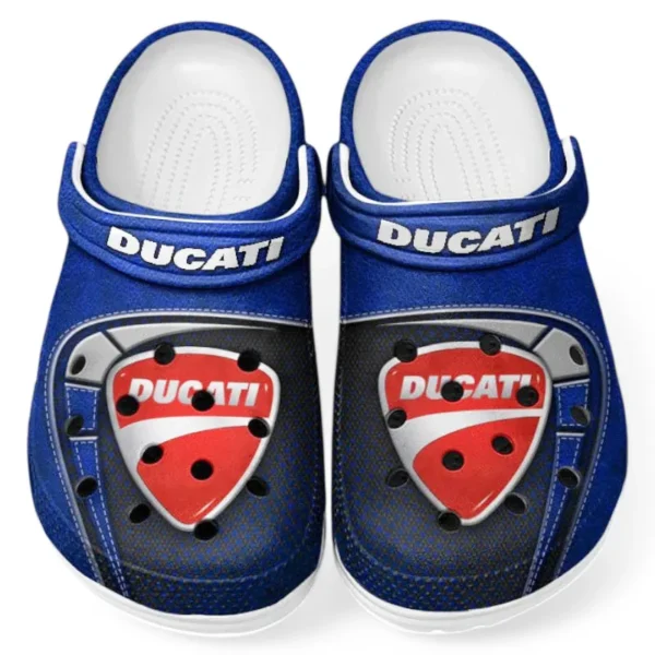Custom Adrenaline Machine Inspired Clog All Over Print, Comfortable Slip-On Footwear for Auto Fans CAR183 - Blue