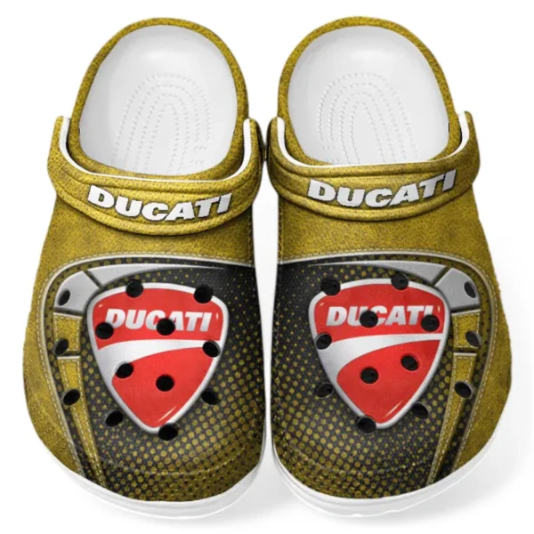 Performance Two-Wheeler Culture Clog, Stylish All Over Print Lightweight Shoes for Auto Fans and Streetwear Style CAR183 - Yellow