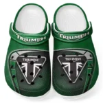 Urban Explorer Bike Culture Clog, Stylish All Over Print Lightweight Shoes for Auto Fans and Streetwear Style CAR183 - Green