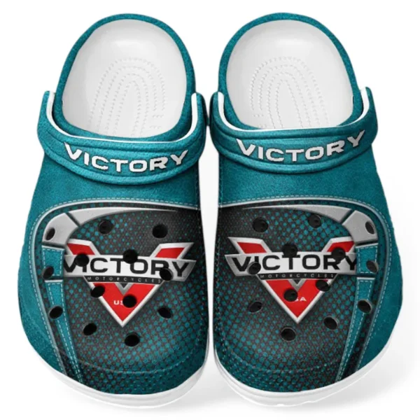 Automotive Theme American V-Twin Clog with Full Print Design, Stylish Everyday Comfort for Car Enthusiasts CAR183 - Cyan