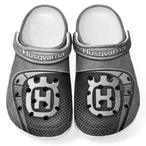Performance Motocross Bike Lover’s All Over Print Clog, Slip-On Shoes for Daily Comfort and Garage Style CAR183 - Gray