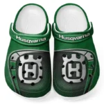 Trendy Off-Road Motorcycle Themed Clog, Full Print Lightweight Footwear for Fans of Automotive Style CAR183 - Green