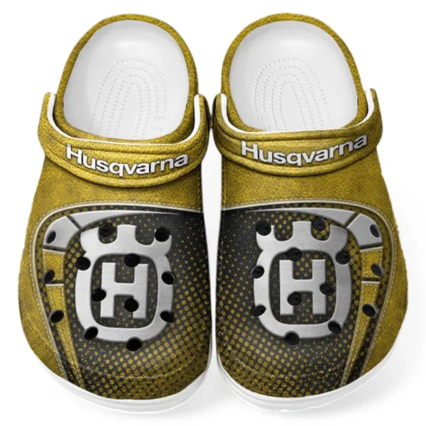Dual-Sport Motorcycle Culture Clog, Stylish All Over Print Lightweight Shoes for Auto Fans and Streetwear Style CAR183 - Yellow